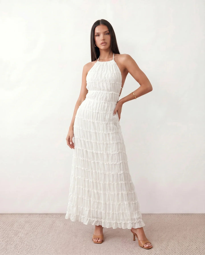 Naia | Pleated Halter Maxi Dress