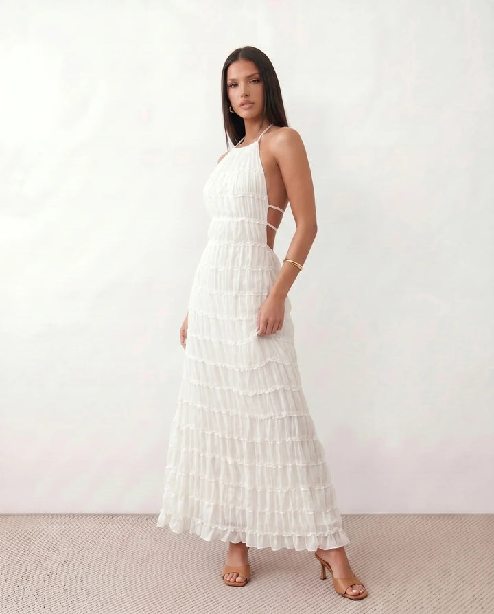 Naia | Pleated Halter Maxi Dress