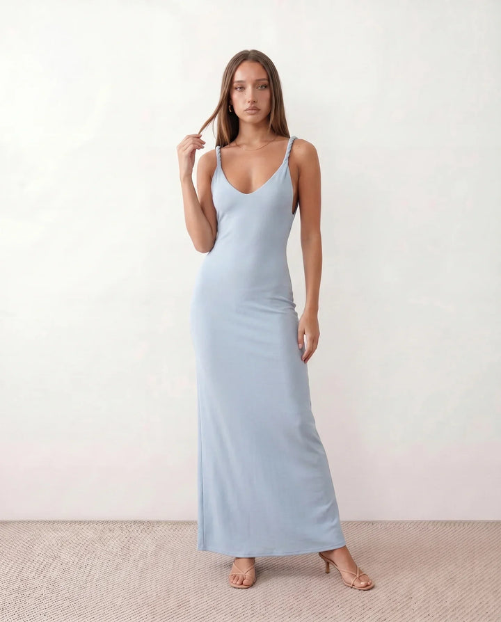 Mireille | Ribbed Spaghetti Strap Maxi Dress