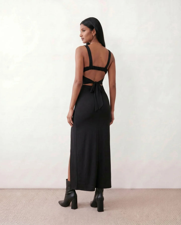 Esme | Open Back Fitted Maxi Dress