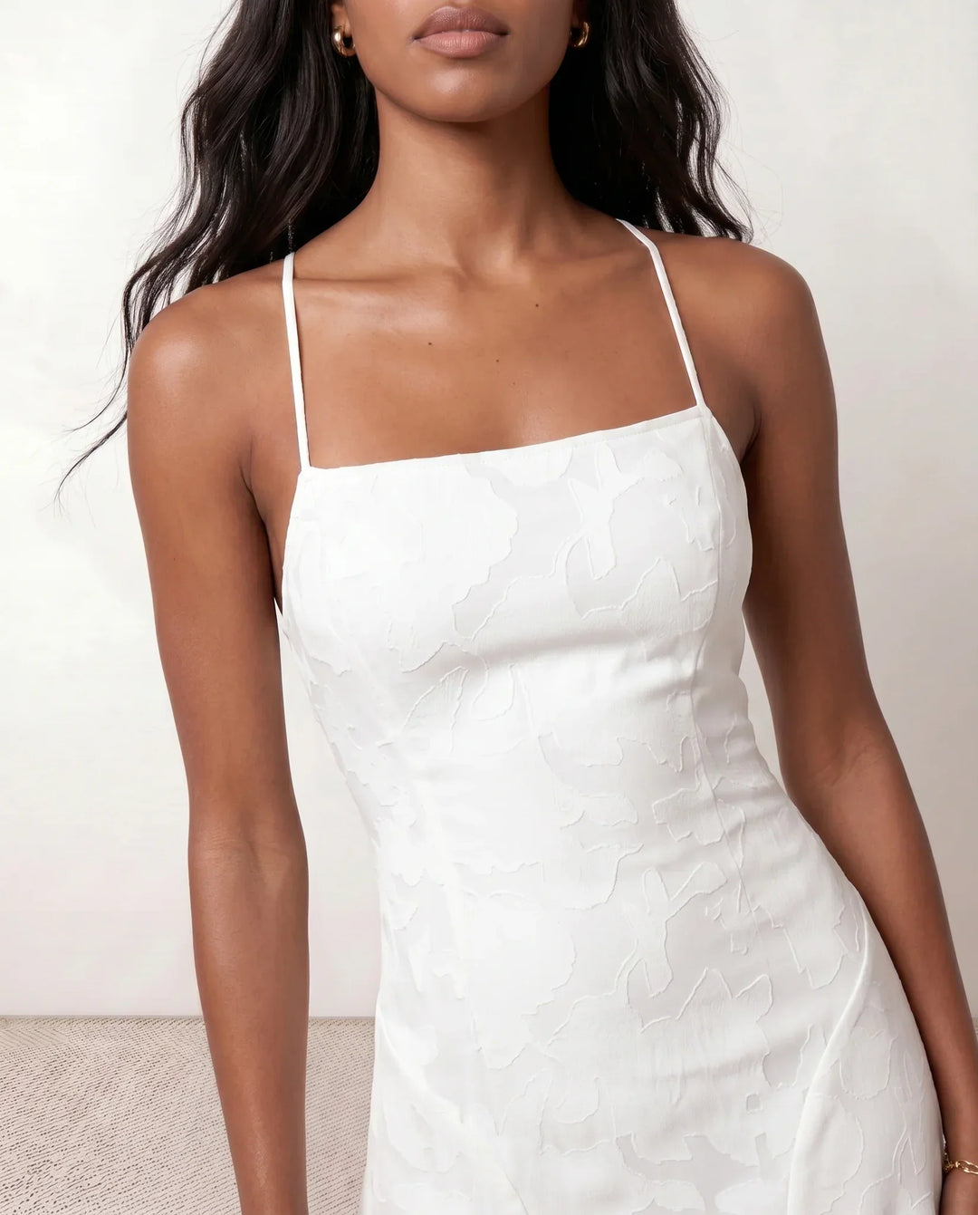 Willa | Floral Lace-Up Spaghetti Strap Maxi Dress