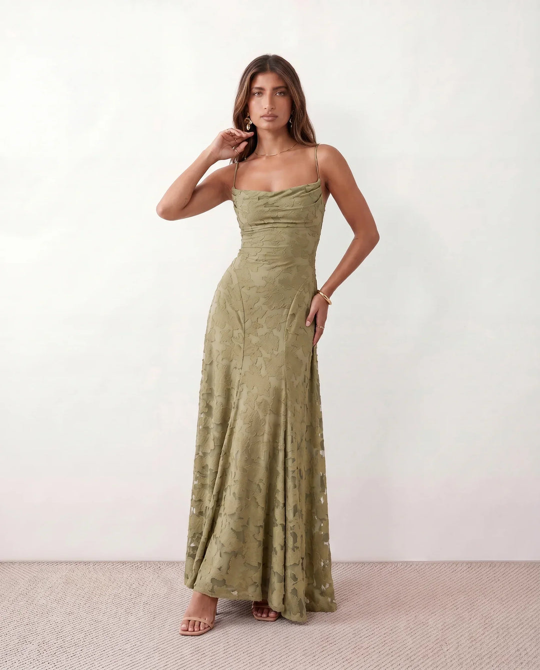 Liv | Mermaid Spaghetti Strap Wedding Guest Maxi Dress