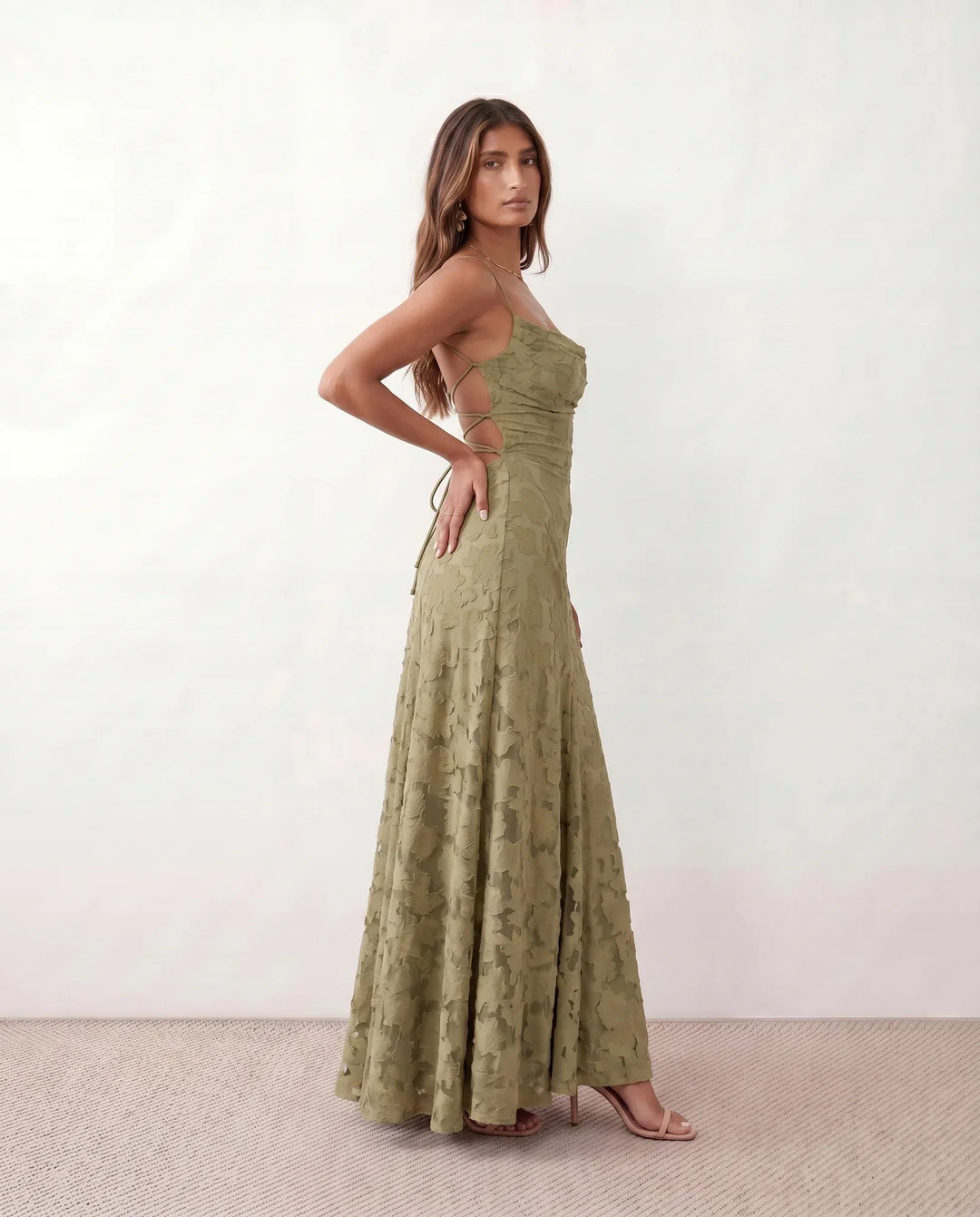 Liv | Mermaid Spaghetti Strap Wedding Guest Maxi Dress