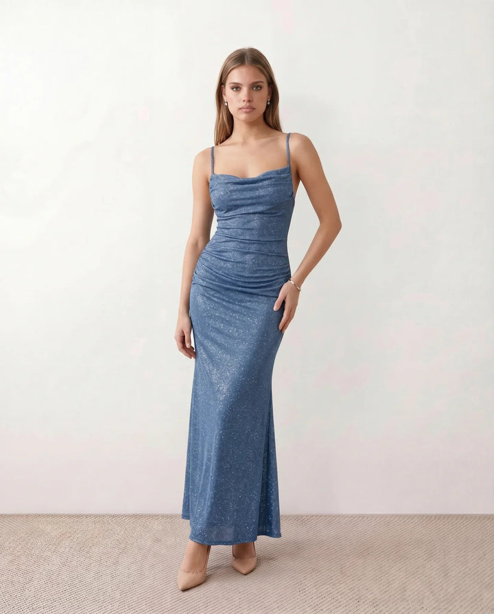 Valentina | Metallic Mermaid Maxi Dress