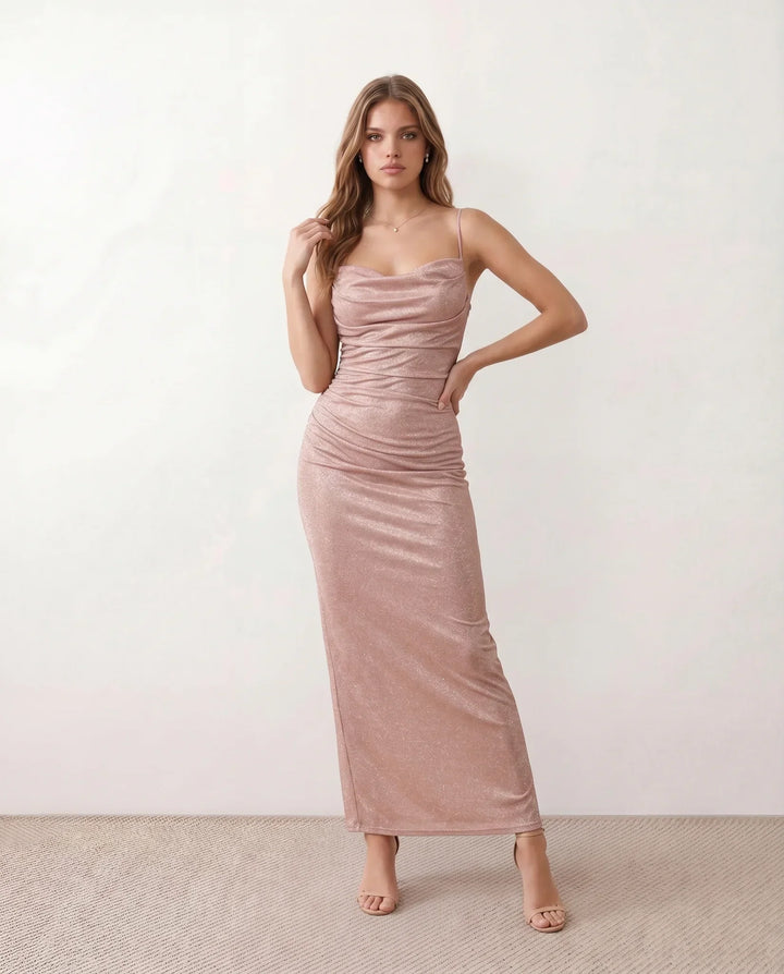 Valentina | Metallic Mermaid Maxi Dress