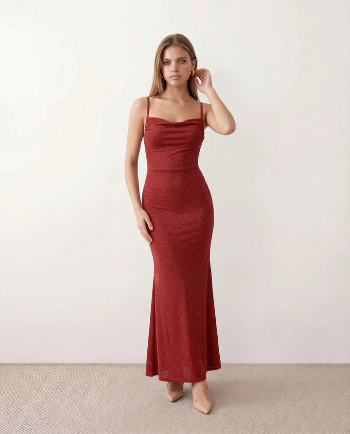 Valentina | Metallic Mermaid Maxi Dress