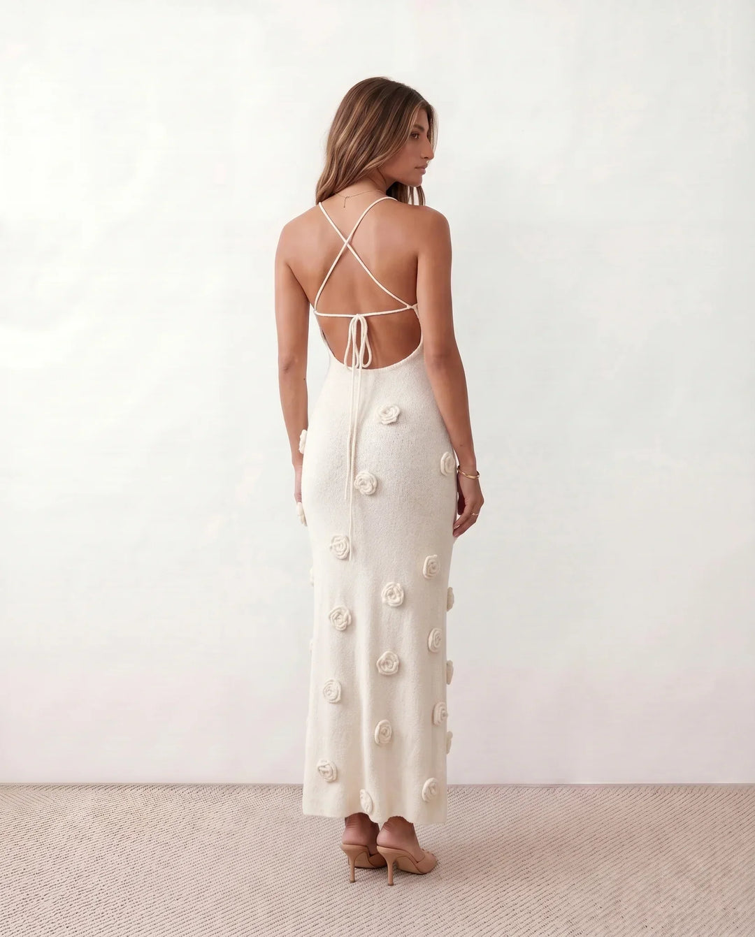 Justine | Spaghetti Strap Open Back Maxi Dress