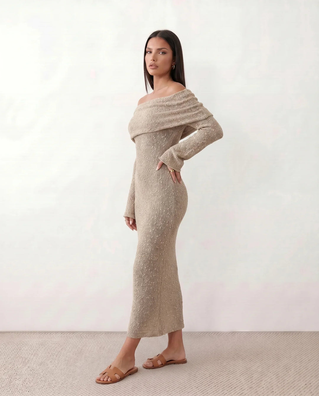 Priya | Off-Shoulder Fitted Maxi Dress