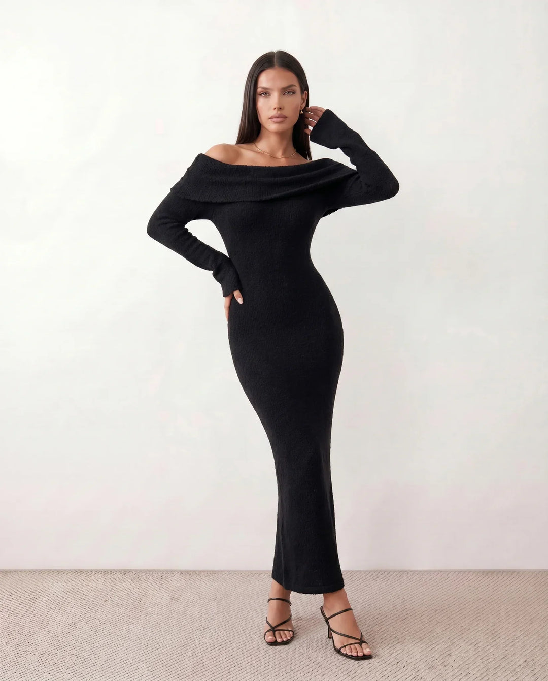 Priya | Off-Shoulder Fitted Maxi Dress