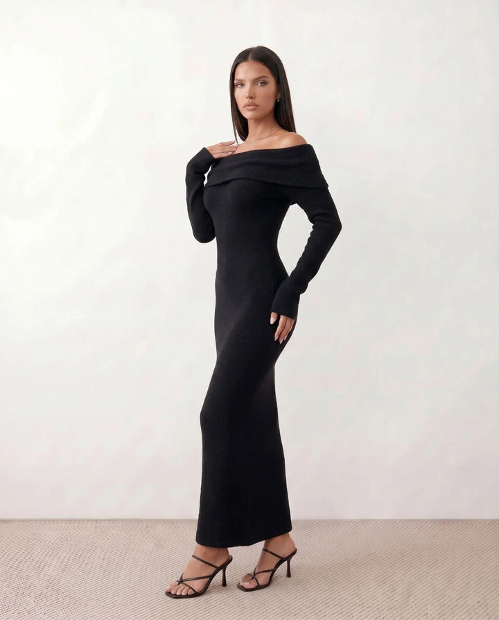 Priya | Off-Shoulder Fitted Maxi Dress