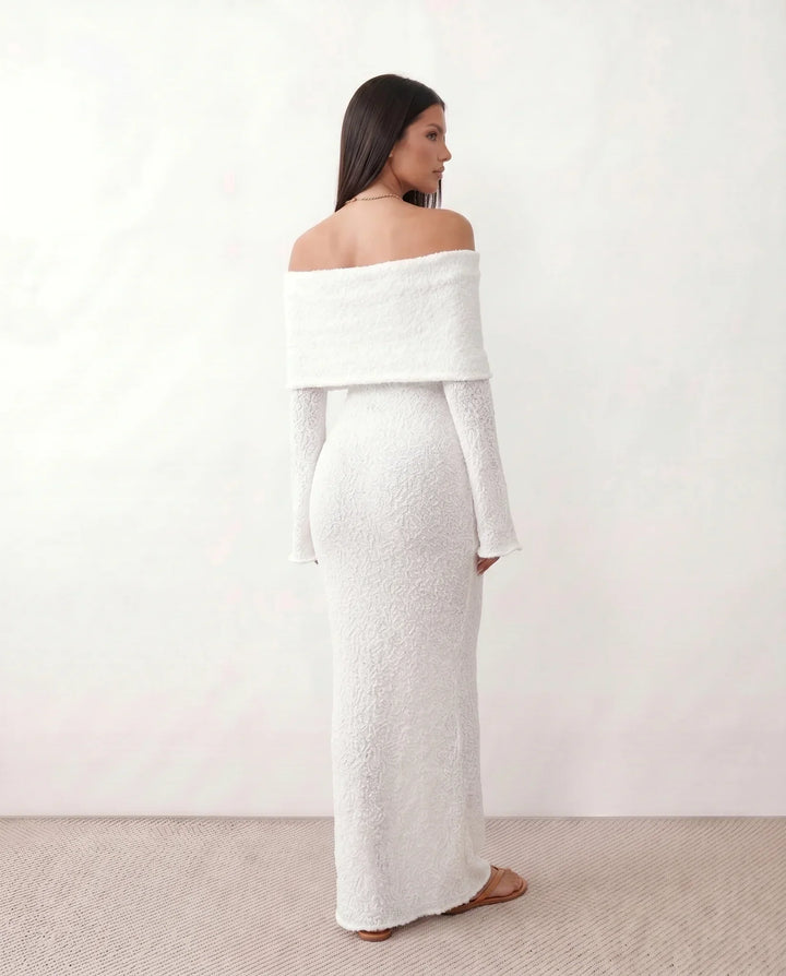 Priya | Off-Shoulder Fitted Maxi Dress