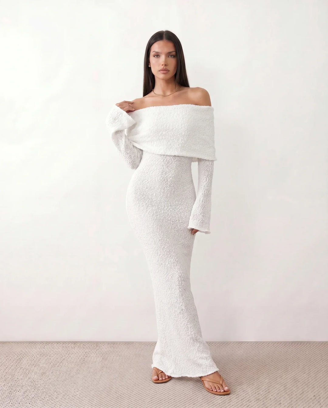 Priya | Off-Shoulder Fitted Maxi Dress