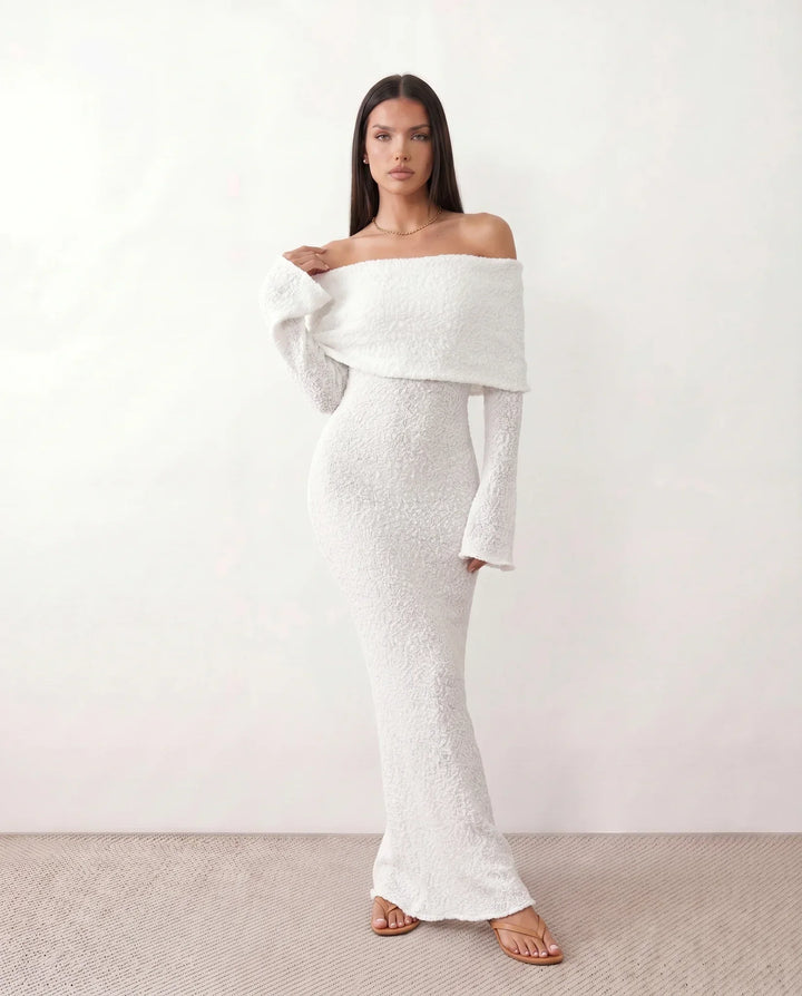 Priya | Off-Shoulder Fitted Maxi Dress