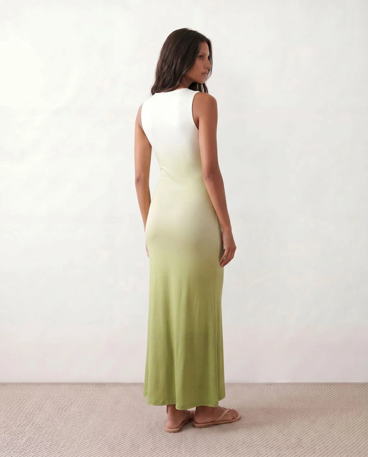 Naveah | Plunge Neck Fitted Maxi Dress