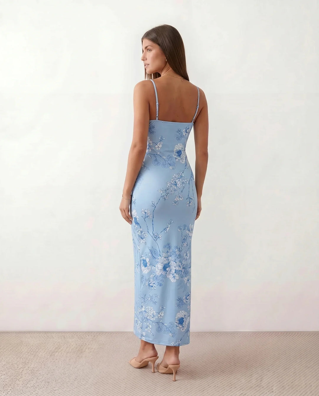 Coralie | Floral Satin-Look Slip Maxi Dress