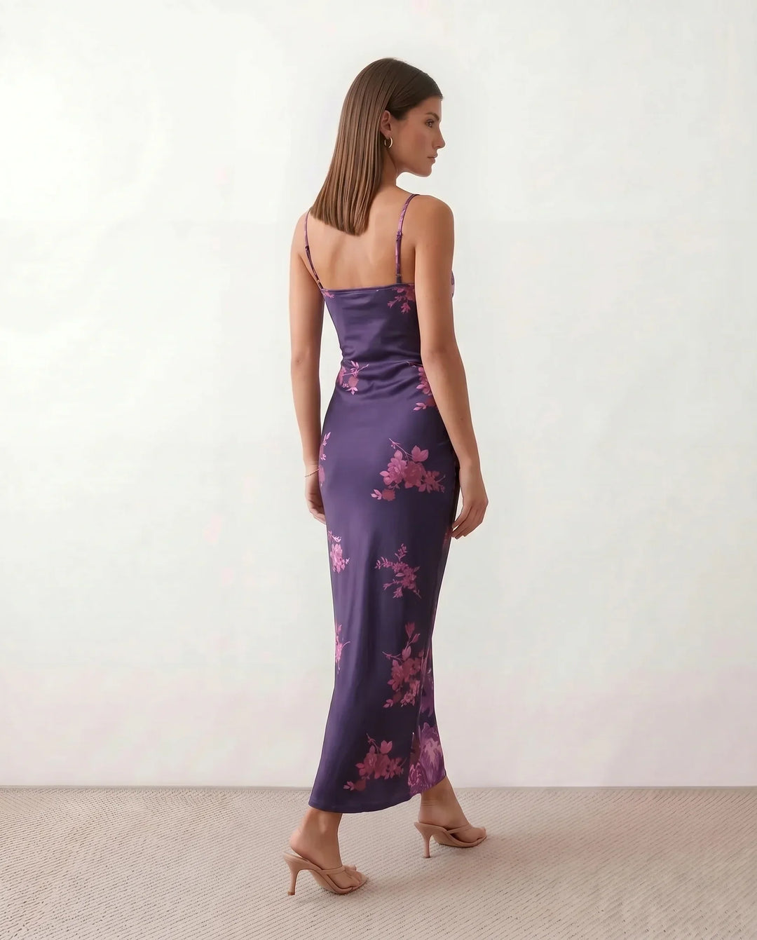 Coralie | Floral Satin-Look Slip Maxi Dress