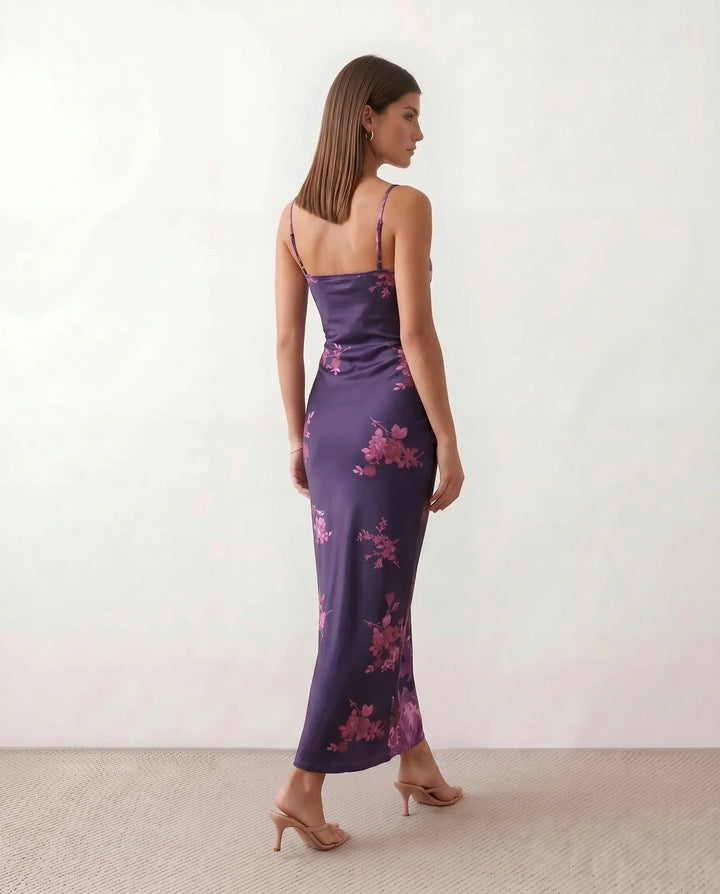 Coralie | Floral Satin-Look Slip Maxi Dress