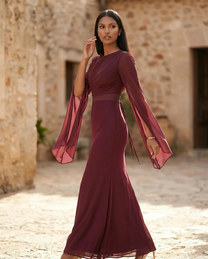 Elin | Lace-Up Mermaid Maxi Dress