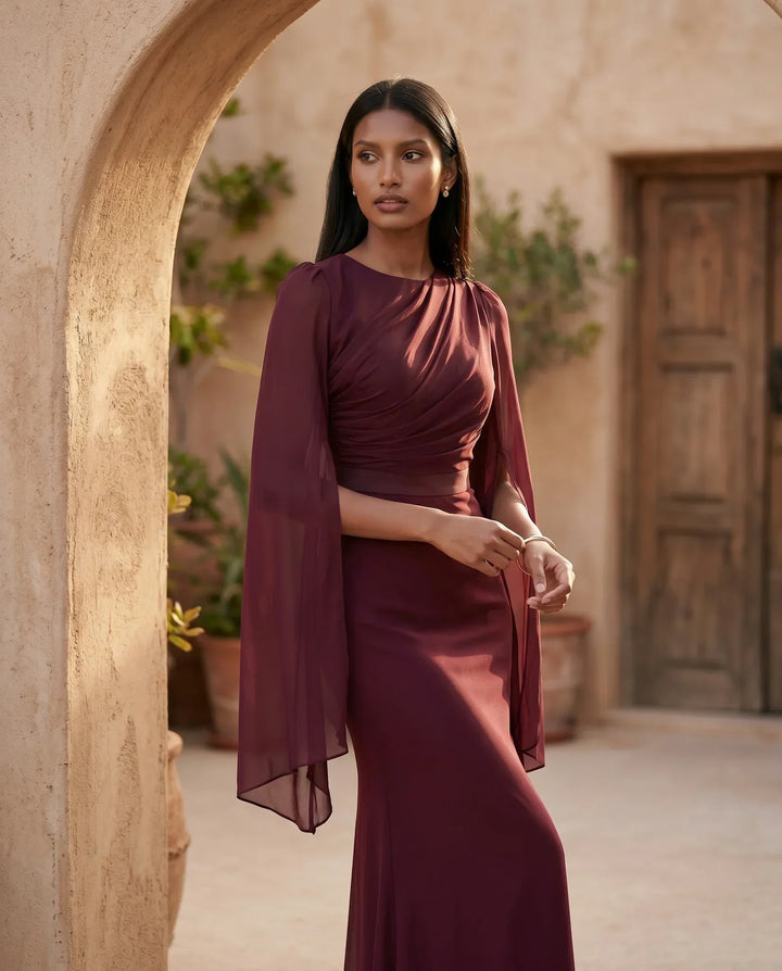 Elin | Lace-Up Mermaid Maxi Dress