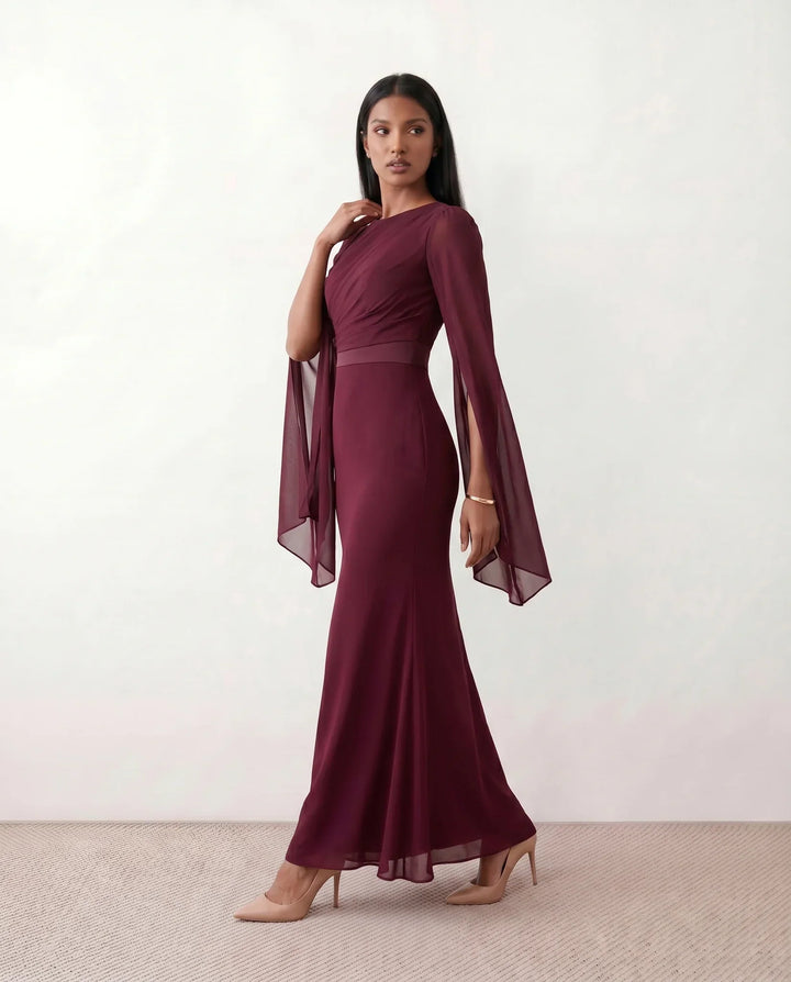 Elin | Lace-Up Mermaid Maxi Dress