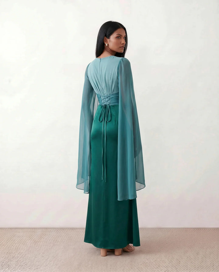 Elin | Lace-Up Mermaid Maxi Dress