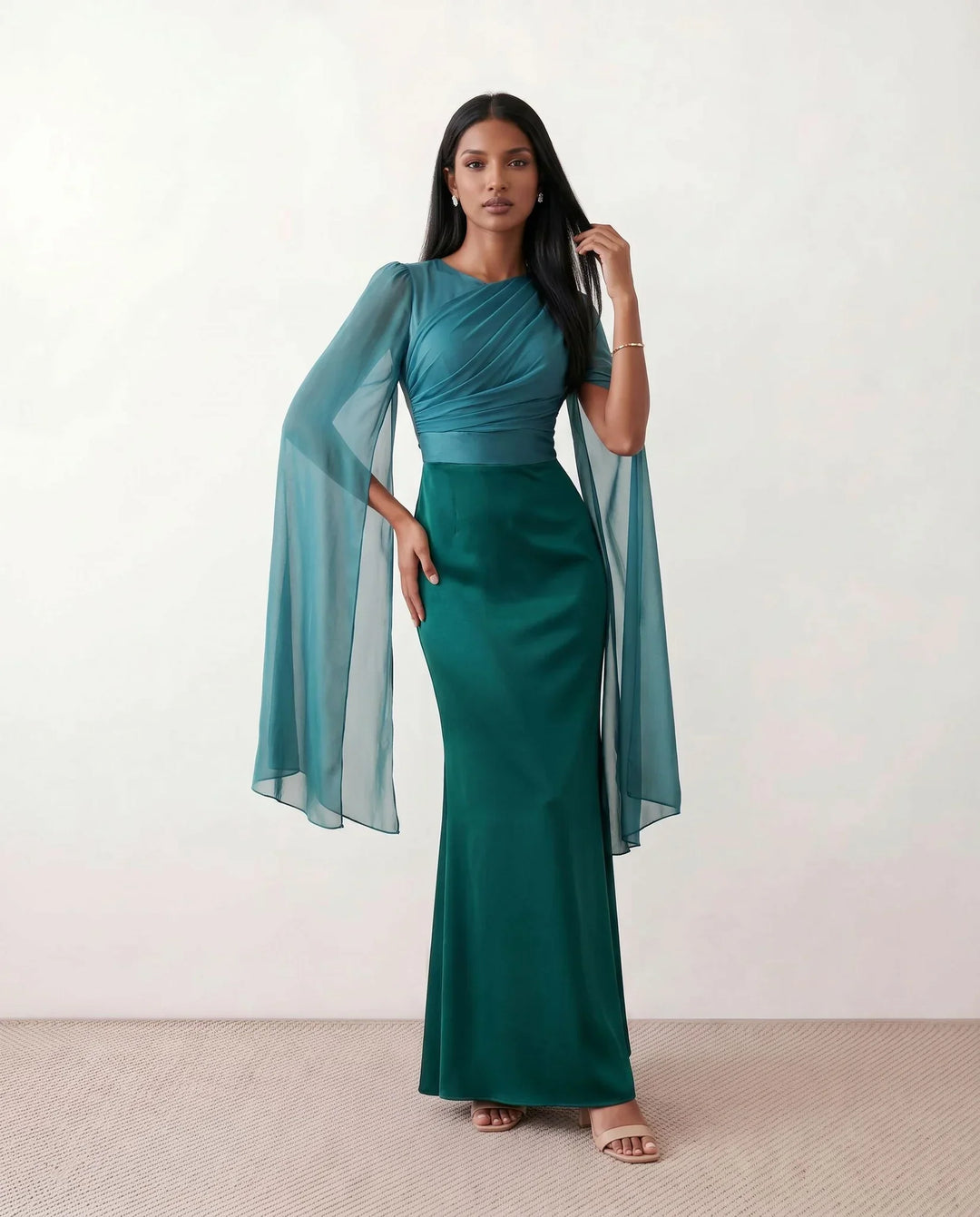 Elin | Lace-Up Mermaid Maxi Dress