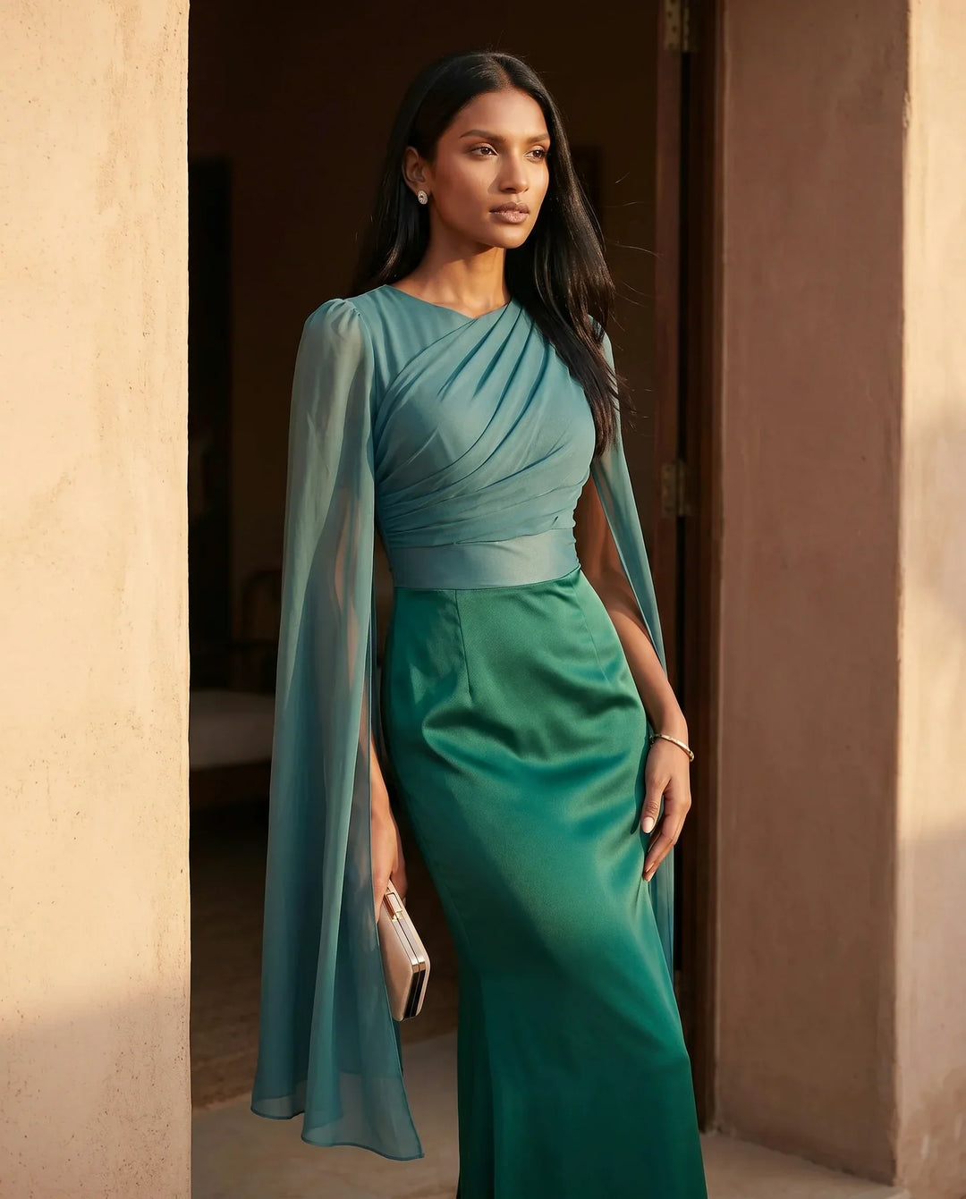 Elin | Lace-Up Mermaid Maxi Dress