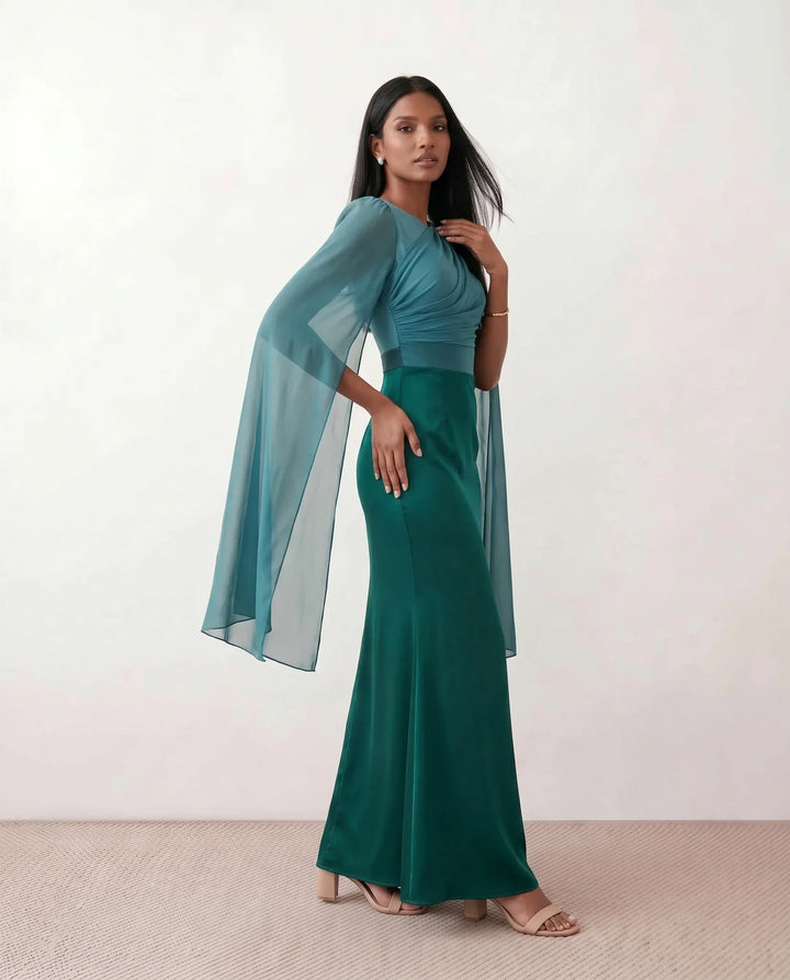 Elin | Lace-Up Mermaid Maxi Dress