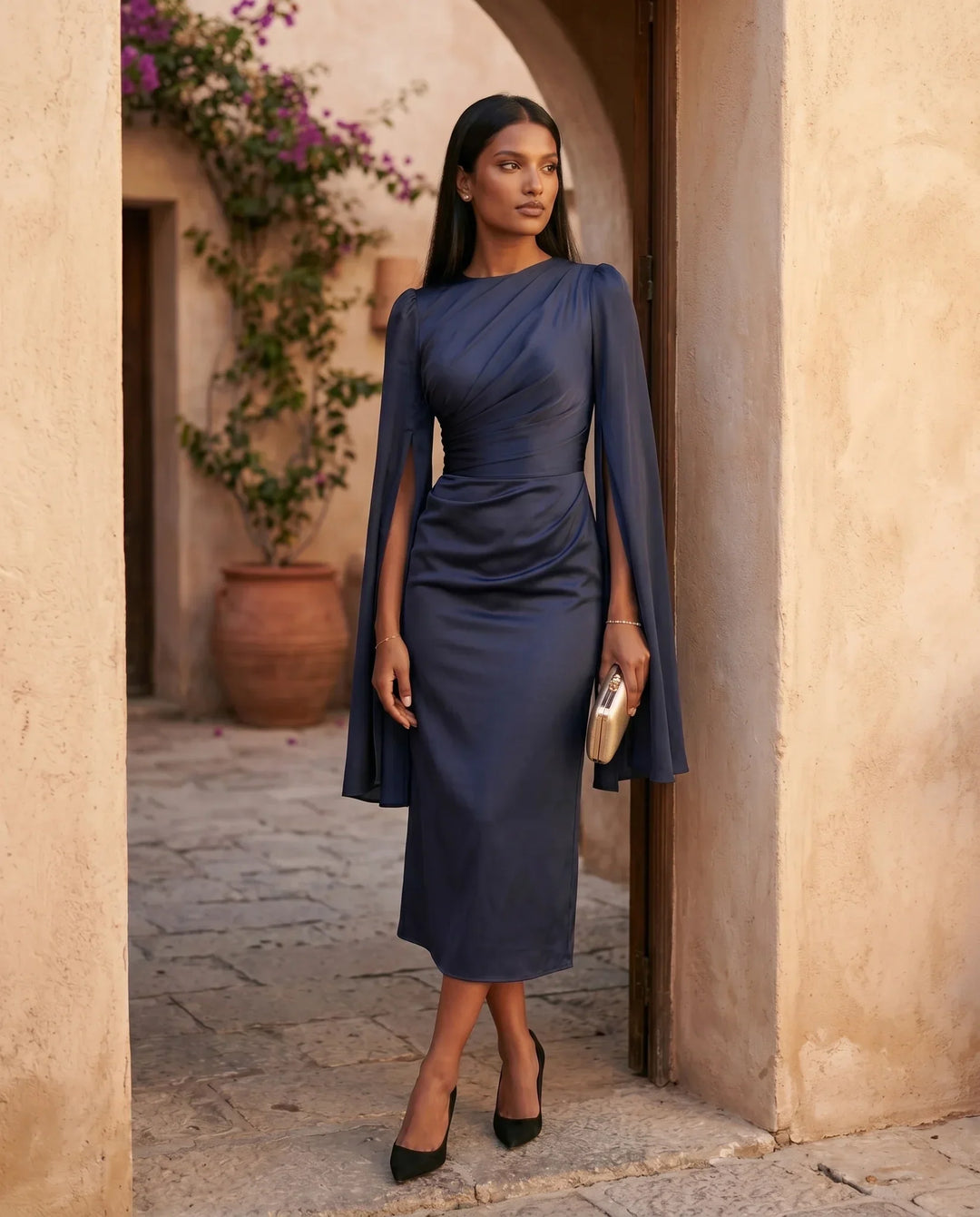 Elin | Lace-Up Mermaid Maxi Dress