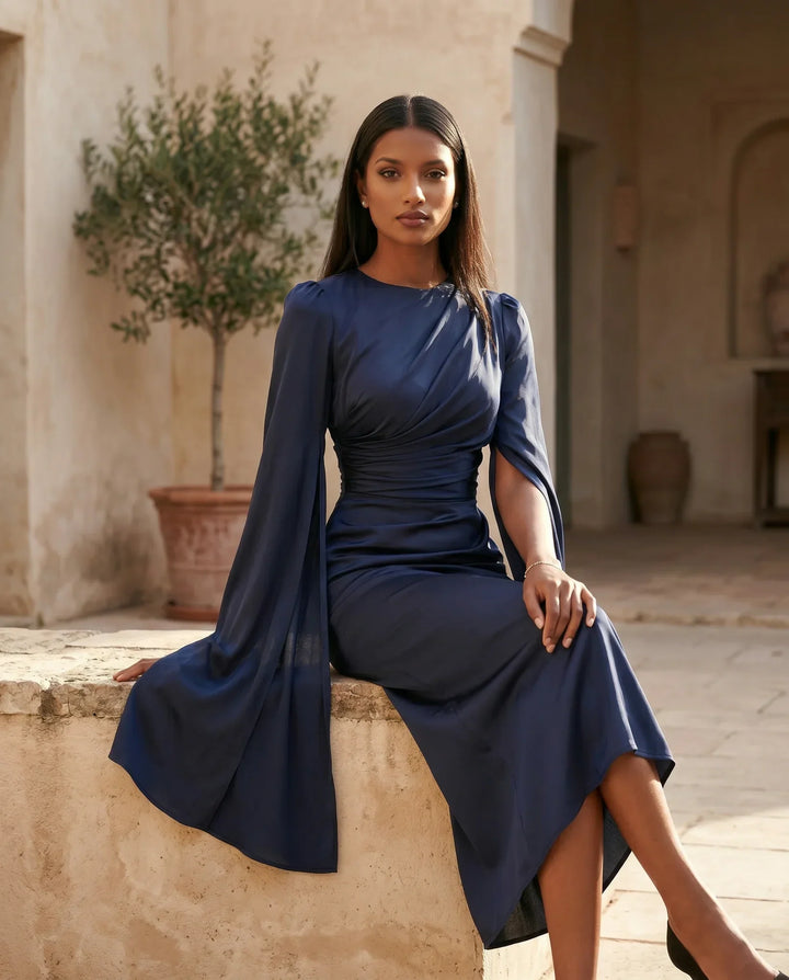 Elin | Lace-Up Mermaid Maxi Dress