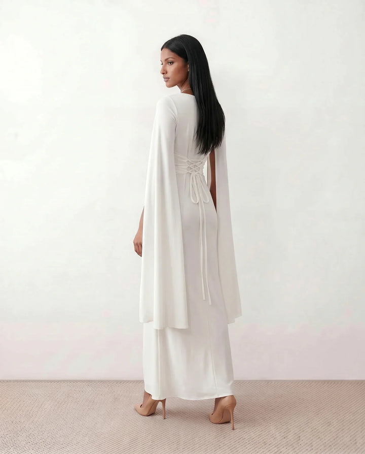 Elin | Lace-Up Mermaid Maxi Dress