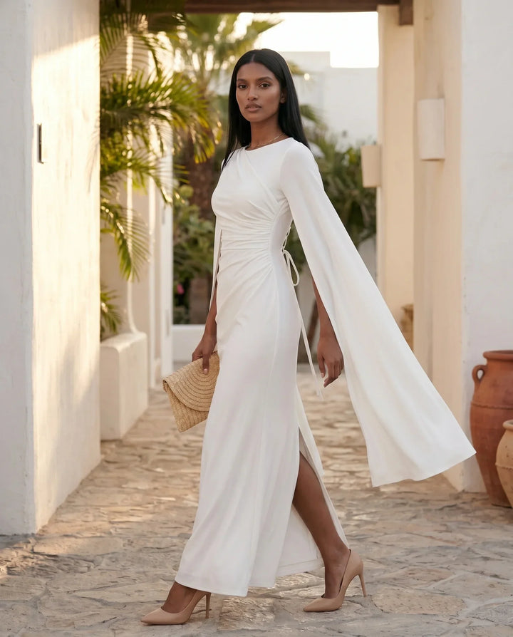 Elin | Lace-Up Mermaid Maxi Dress