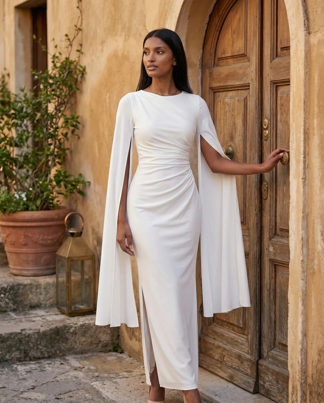Elin | Lace-Up Mermaid Maxi Dress
