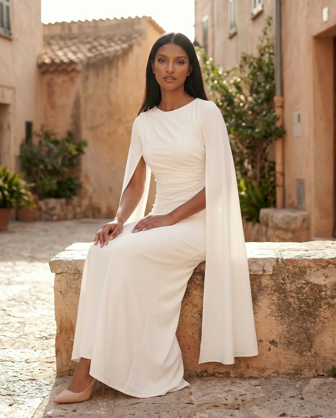 Elin | Lace-Up Mermaid Maxi Dress