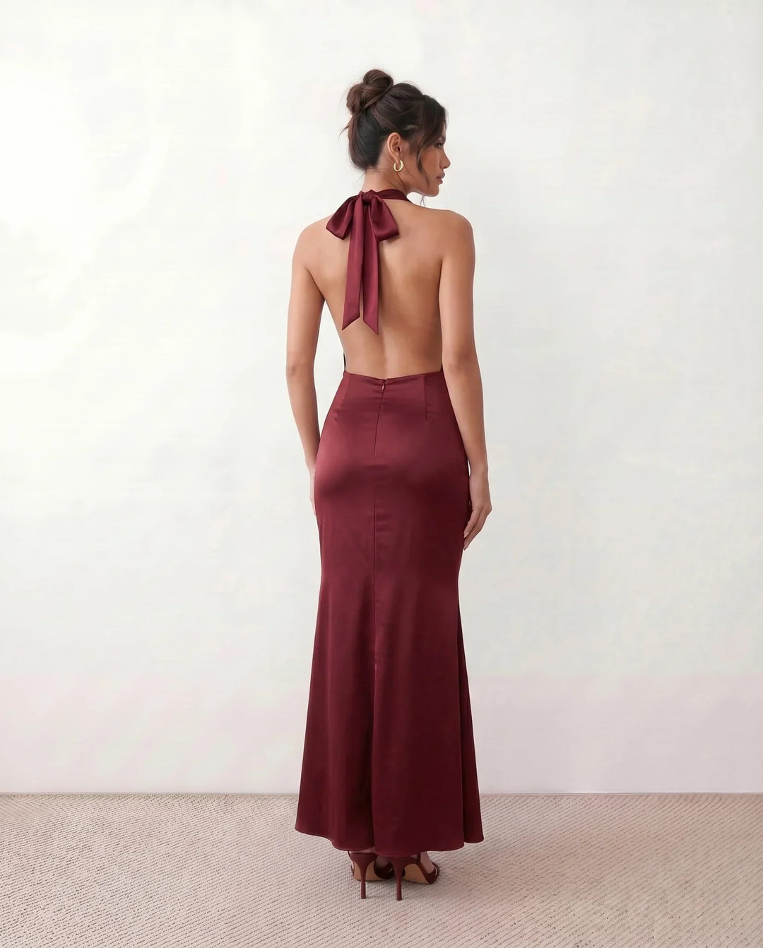 Georgina | Cowl Neck Satin-Look Maxi Dress
