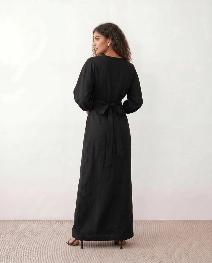 Tamsin | Tie-Back Wrap Maxi Dress