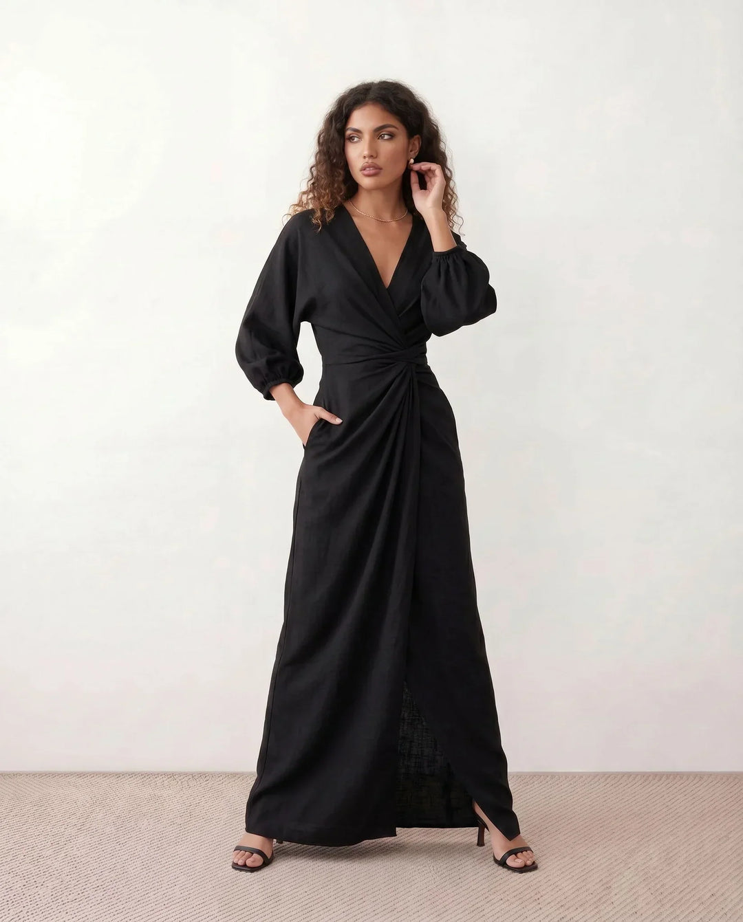 Tamsin | Tie-Back Wrap Maxi Dress