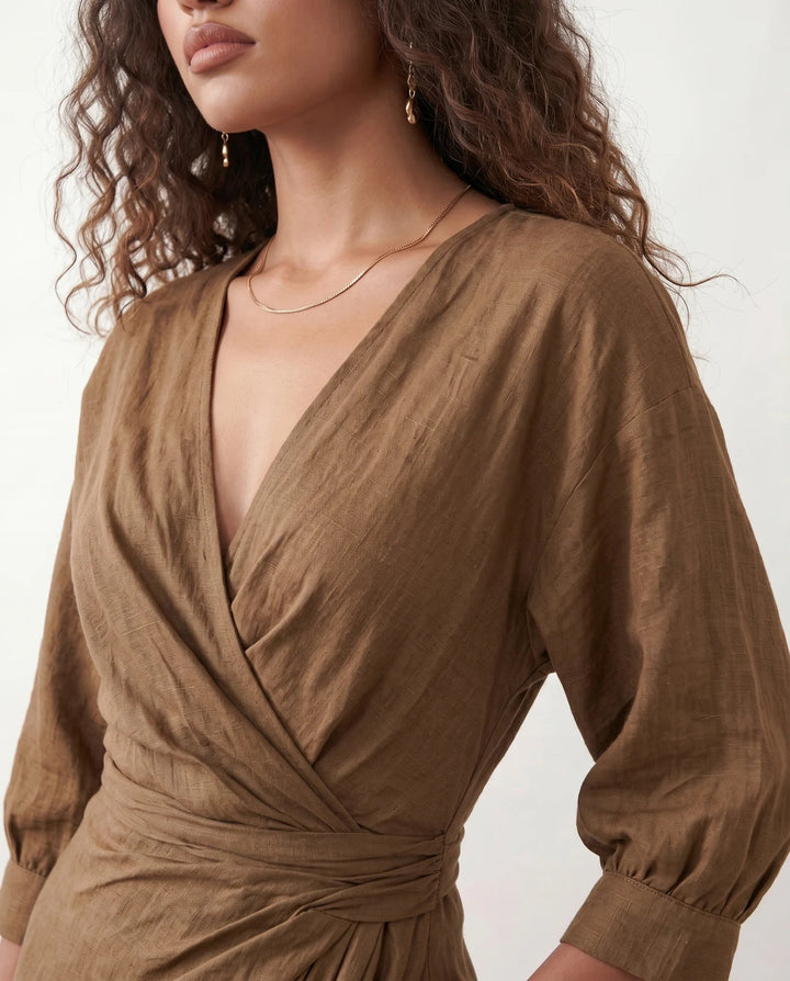 Tamsin | Tie-Back Wrap Maxi Dress