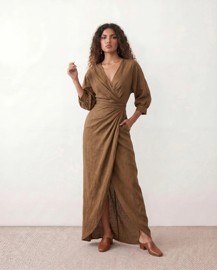 Tamsin | Tie-Back Wrap Maxi Dress