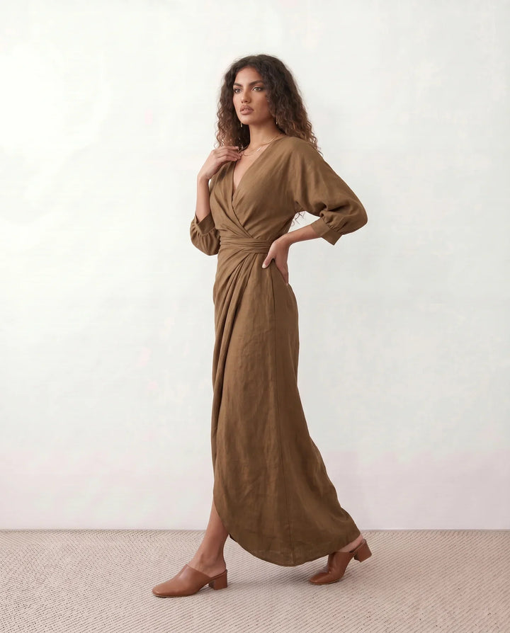 Tamsin | Tie-Back Wrap Maxi Dress
