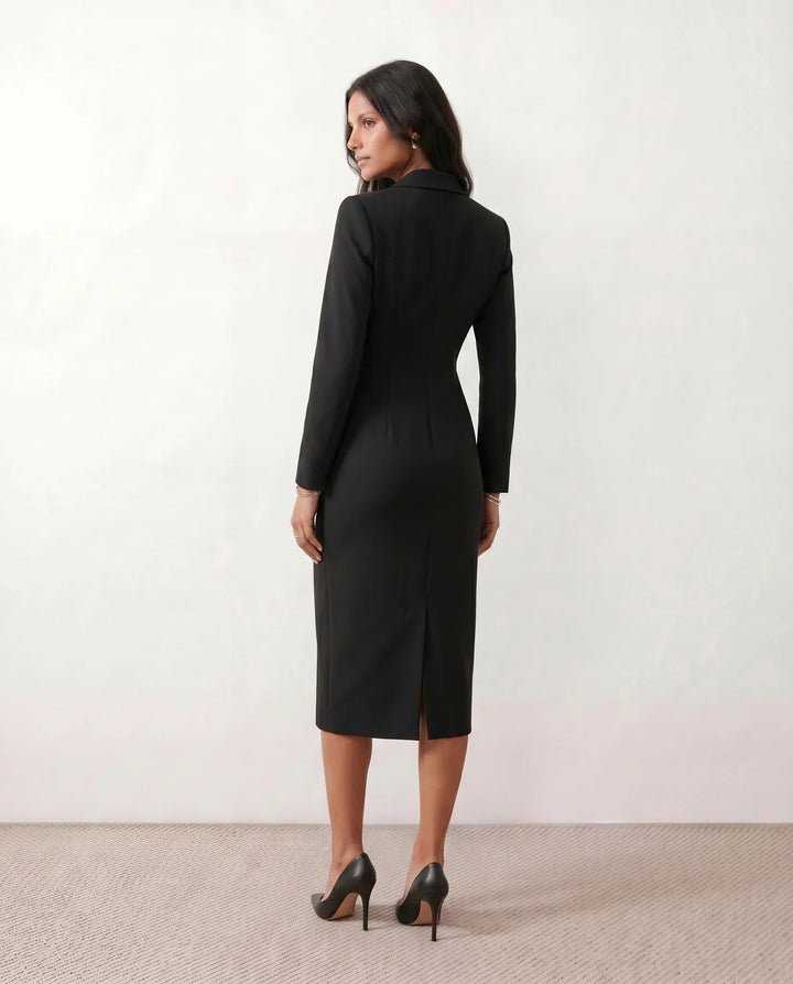 Kaylee | Front Slit Wedding Guest Midi Dress