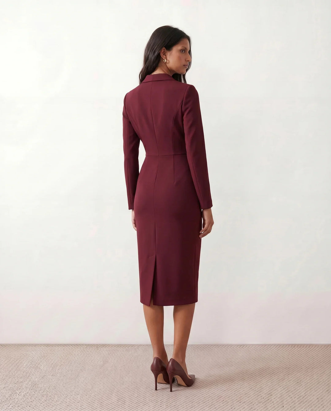 Kaylee | Front Slit Wedding Guest Midi Dress