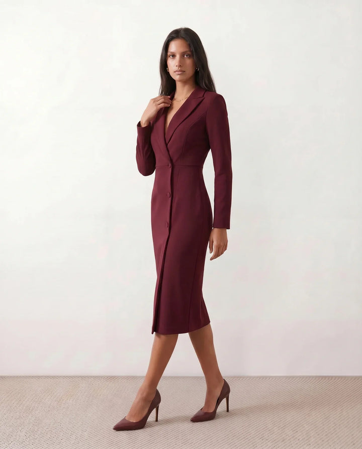 Kaylee | Front Slit Wedding Guest Midi Dress