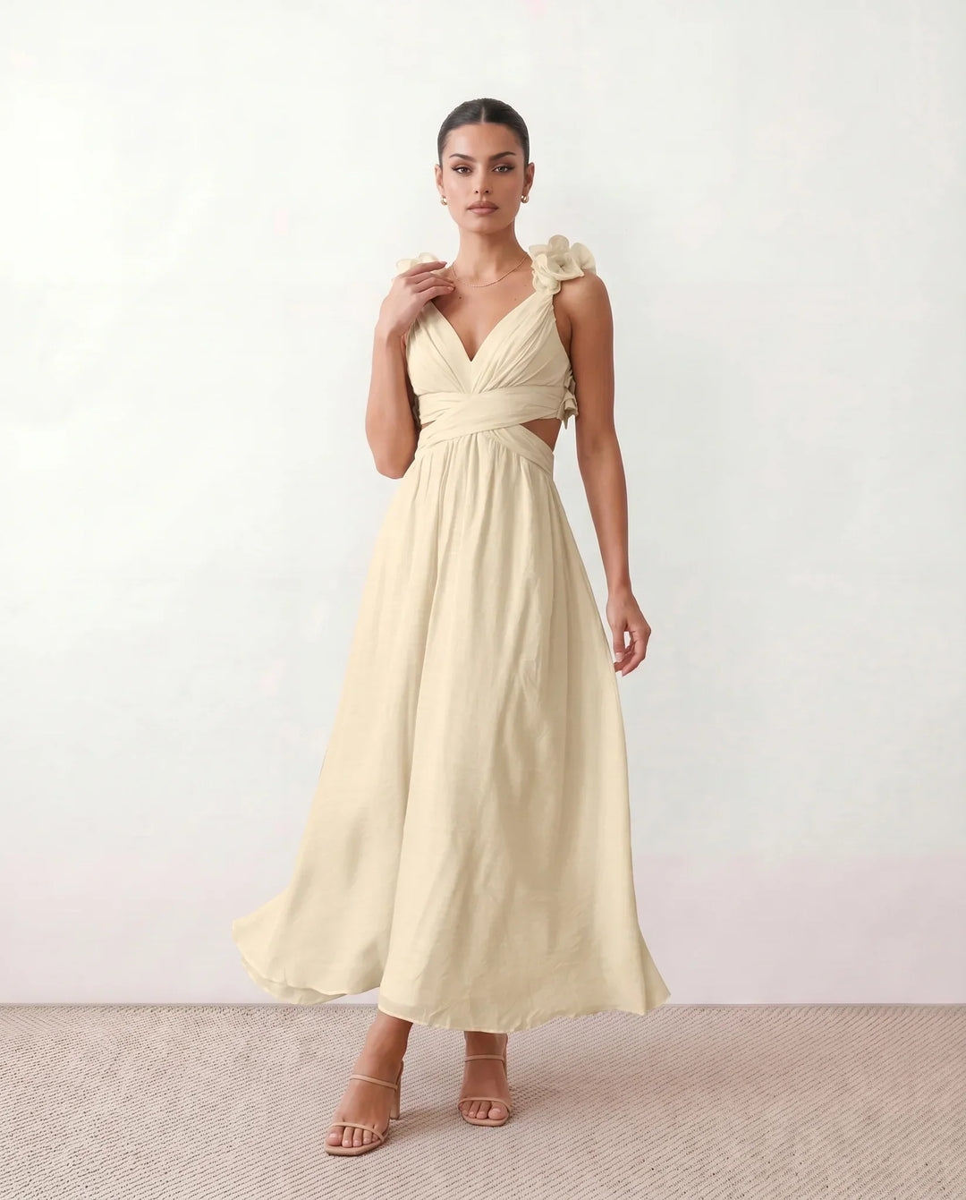 Giedre | Lace-Up A-Line Midi Dress