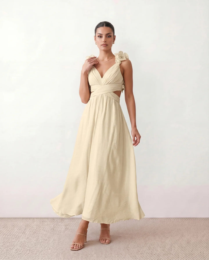 Giedre | Lace-Up A-Line Midi Dress
