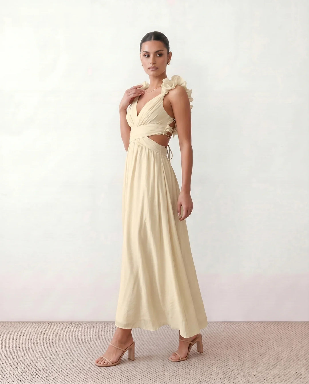 Giedre | Lace-Up A-Line Midi Dress