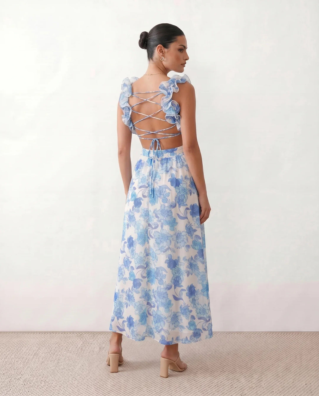 Giedre | Lace-Up A-Line Midi Dress