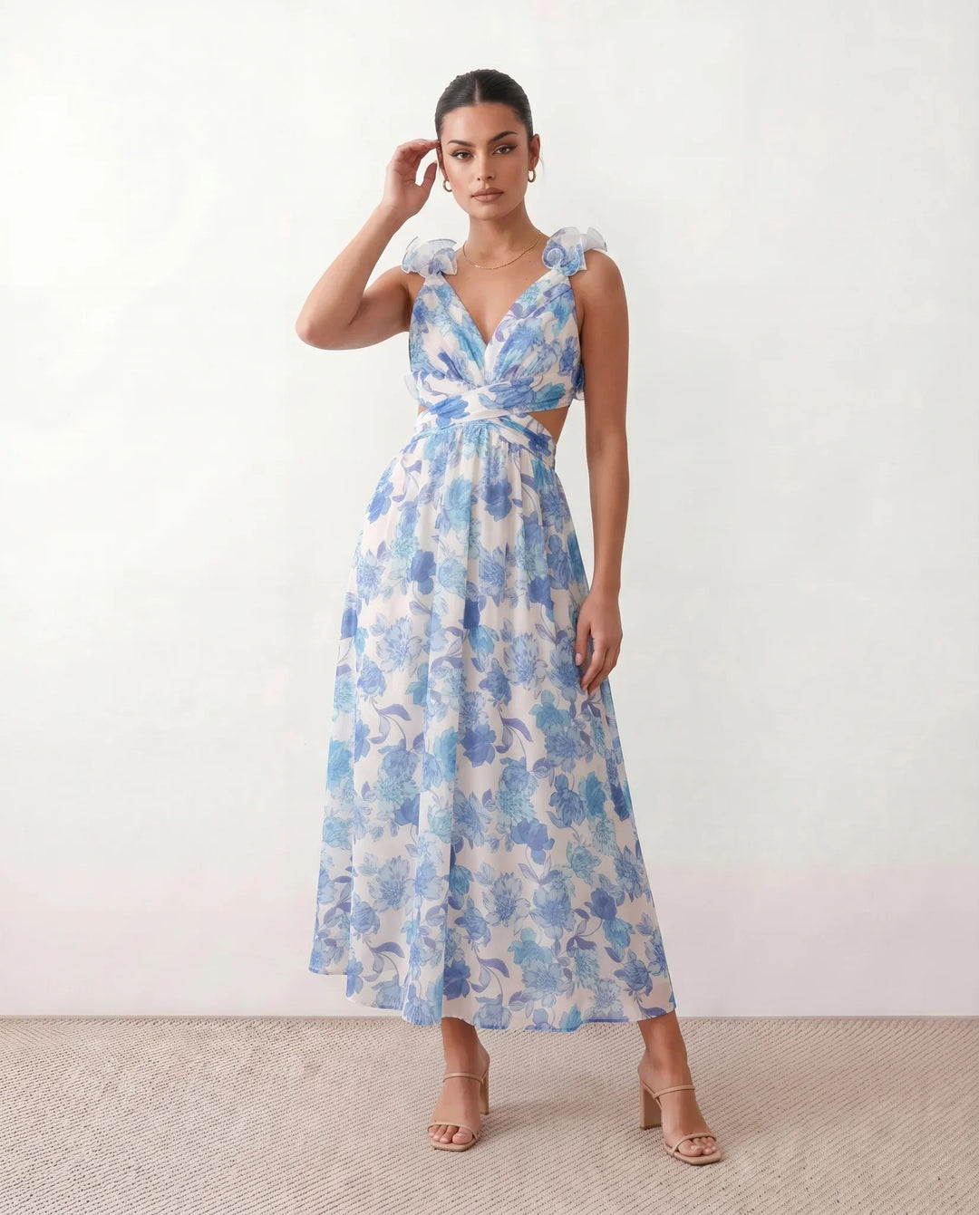 Giedre | Lace-Up A-Line Midi Dress
