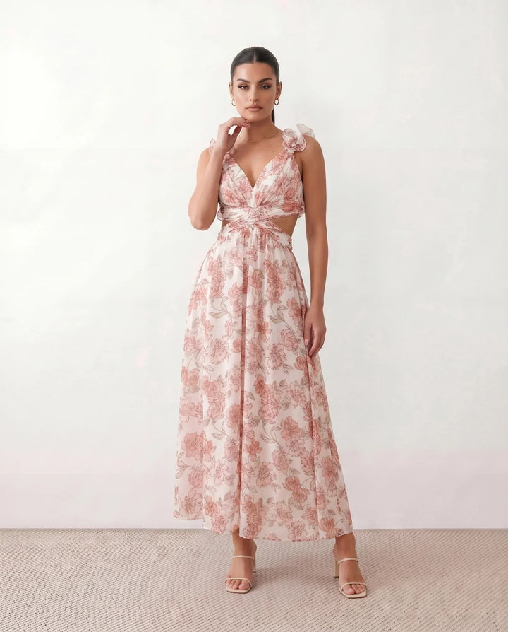 Giedre | Lace-Up A-Line Midi Dress