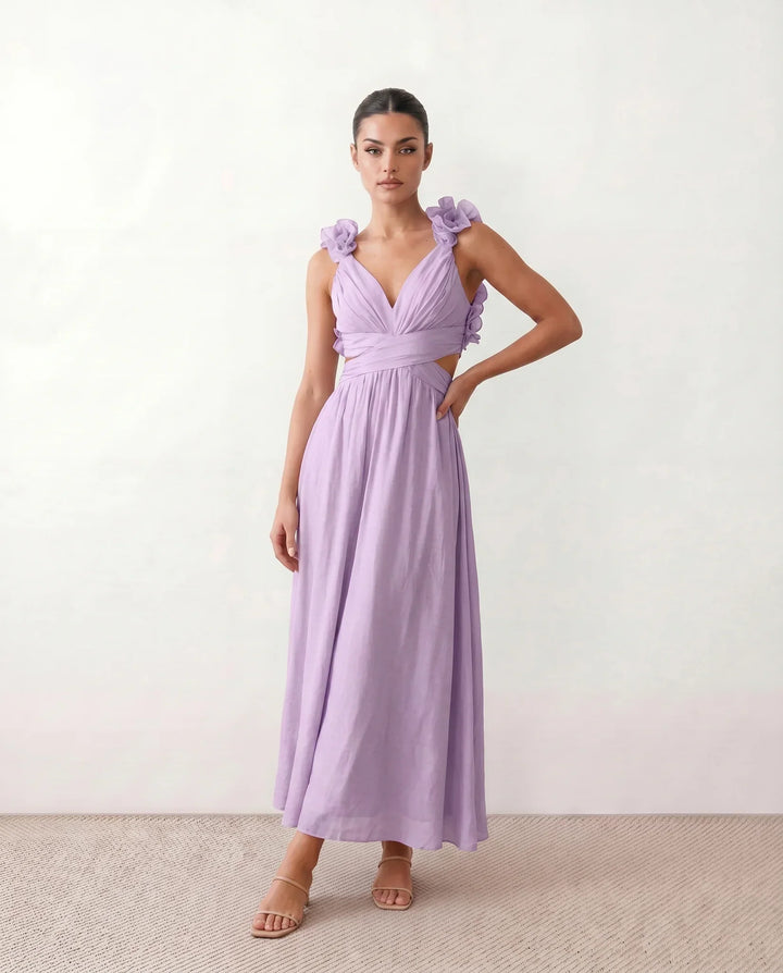 Giedre | Lace-Up A-Line Midi Dress